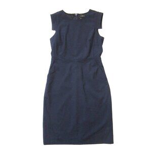 NWT J.Crew 365 Resume Sheath in Navy Blue Italian Stretch Wool Dress 4 $188